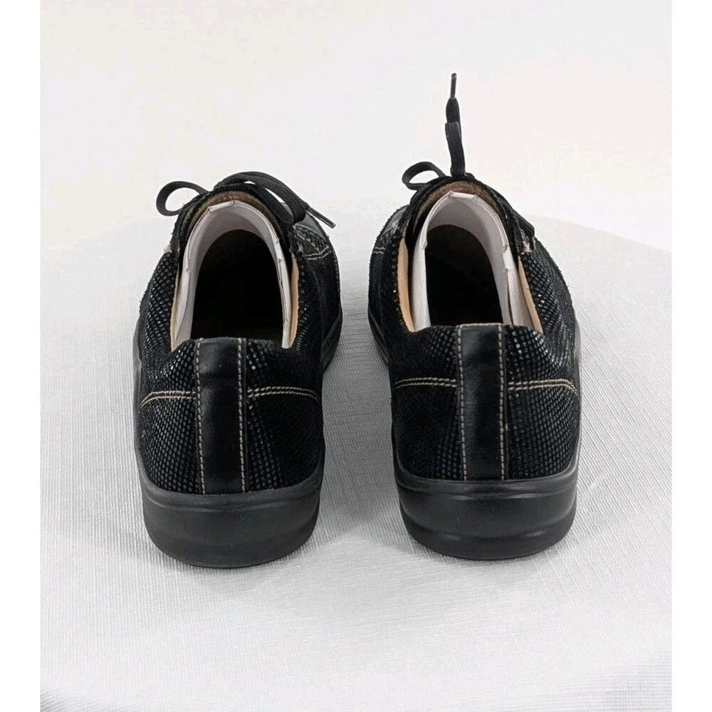 Finn Comfort Soho Sneakers Womens 39 US 8 Black Minipoint Nappa Leather Shoe